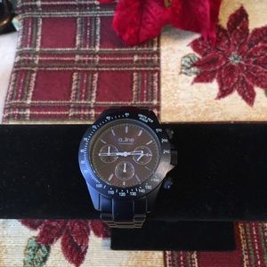 A_LINE NWOT AUTHENTIC AMORE ALUMINUM CHRONOGRAPH BLUE DESIGN WATCH